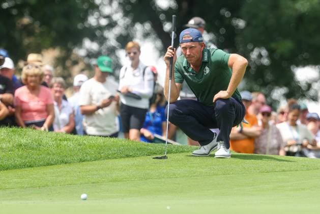 Marcel Siem GER reading the putting line, 36 BMW International Open 2025, Golf, DP World Tour, Men, Round 2, 04 07 2025 Eichenried Bayern Germany Copyright: xkolbert-press ChristianxKolbertx