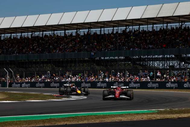 F1 - BRITISH GRAND PRIX 2025 16 LECLERC Charles (mco), Scuderia Ferrari SF-25, action 01 VERSTAPPEN Max (nld), Red Bull Racing RB21, action during the Formula 1 Qatar Airways British Grand Prix 2025, 12th round of the 2025 FIA Formula One World Championship, WM, Weltmeisterschaft from July 4 to 6, 2025 on the Silverstone Circuit, in Silverstone, United Kingdom - SilverstoneUnited Kingdom Copyright: xFLORENTxGOODENx