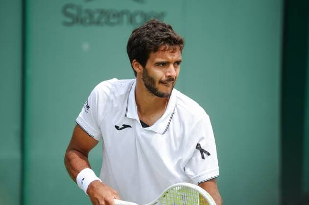 Wimbledon Championships 2025 Day 5 Francisco Cabral 04.07.2025. Wimbledon Championships 2025 Day 5, Gentlemens’ Doubles - Second Round Court 5. Francisco Cabral and Lucas Miedler vs Petr Nouza and Patrik Rikl. Francisco Cabral in action  Copyright: xMarcxAsplandx NINTCHDBPICT001007527964