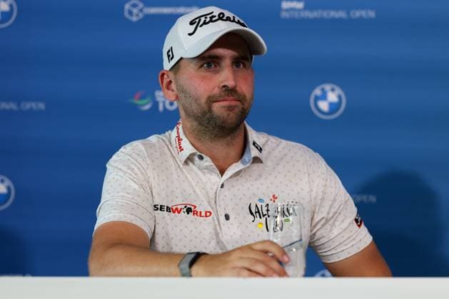 Nicolai von Dellingshausen GER at the press conference after round 2, 36 BMW International Open 2025, Golf, DP World Tour, Men, Round 2, 04 07 2025 Eichenried Bayern Germany Copyright: xkolbert-press ChristianxKolbertx