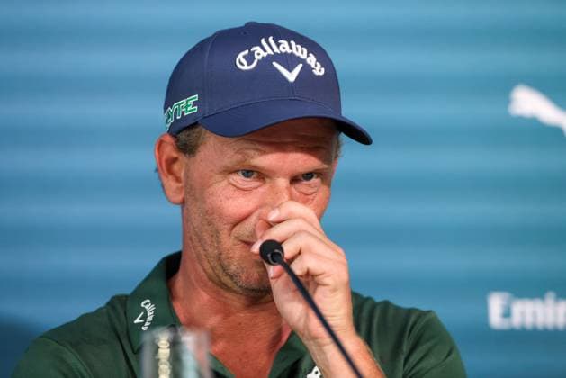 Marcel Siem GER at the press conference after round 2, 36 BMW International Open 2025, Golf, DP World Tour, Men, Round 2, 04 07 2025 Eichenried Bayern Germany Copyright: xkolbert-press ChristianxKolbertx