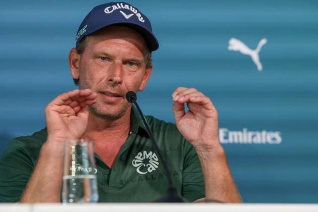 Marcel Siem GER at the press conference after round 2, 36 BMW International Open 2025, Golf, DP World Tour, Men, Round 2, 04 07 2025 Eichenried Bayern Germany Copyright: xkolbert-press ChristianxKolbertx