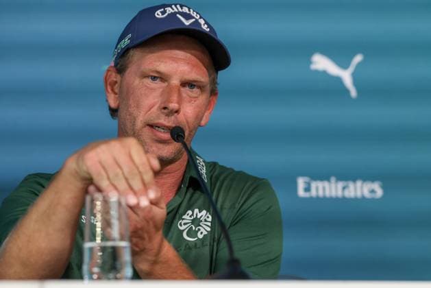 Marcel Siem GER at the press conference after round 2, 36 BMW International Open 2025, Golf, DP World Tour, Men, Round 2, 04 07 2025 Eichenried Bayern Germany Copyright: xkolbert-press ChristianxKolbertx