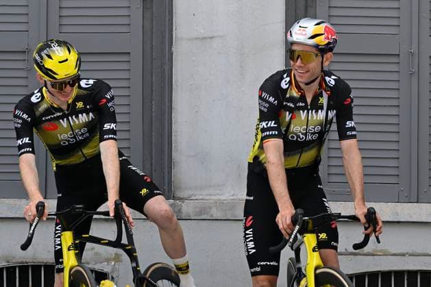 Tour de France 2025 04 07 2025 LILLE METROPOLE, FRANCE - JULY 04 : Van Aert Wout (BEL) of Team Visma - Lease a Bike, Jorgenson Matteo (USA) of Team Visma - Lease a Bike and Campenaerts Victor (BEL) of Team Visma - Lease a Bike pictured during a training session ahead of the 112th edition of Tour de France an UCI World Tour 2.UWT cycling road race stage for Men Elite on July 4, 2025 in Lille Metropole, France, 04 07 2025 ( Motordriver Kenny Verfaillie - Lille Metropole France  Copyright: xJanxDexMeuleneirx