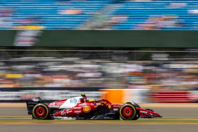 4th July 2025; Silverstone Circuit, Northamptonshire, England; Formula 1 2025 Qatar Airways British F1 Grand Prix; Free Practice Day; Scuderia Ferrari HP driver Lewis Hamilton in his Ferrari SF-25 Ferrari 066 15 during free practice 1  ActionPlus12808855 TimxWilliams