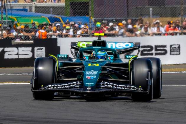 4th July 2025; Silverstone Circuit, Northamptonshire, England; Formula 1 2025 Qatar Airways British F1 Grand Prix; Free Practice Day; Aston Martin Aramco F1 Team driver Fernando Alonso in his Aston Martin Aramco-Mercedes AMR25 Mercedes-AMG F1 M16 during free practice 1  ActionPlus12808866 TimxWilliams