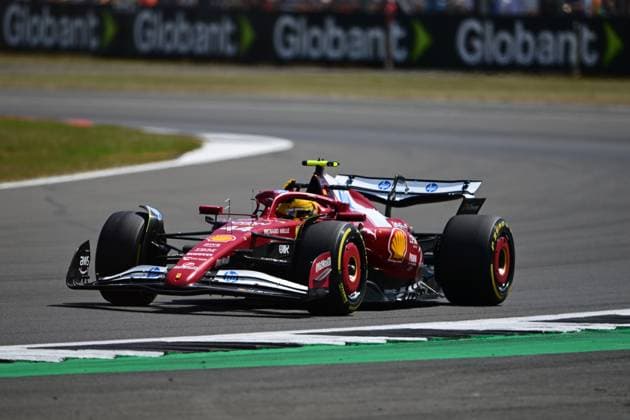 F1 Grand Prix of Great Britain - Practice Lewis Hamilton of Scuderia Ferrari celebrates after free practice at the 13th round of the Formula 1 World Championship, WM, Weltmeisterschaft at Silverstone Circuit in Silverstone, Northamptonshire, England, on July 4, 2025. Silverstone Northampshire United Kingdom  Copyright: xAndreaxDiodatox originalFilename:diodato-formula1250704_npoFU.jpg