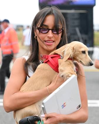 F1 Grand Prix of Great Britain - Practice Charles Leclerc s girlfriend, Alexandra Saint Mleux, is with Leo during the Formula 1 Qatar Airways British Grand Prix at the Silverstone Circuit in Towcester, England, on July 4, 2024. United Kingdom  Copyright: xMIxNewsx originalFilename:fletcher-f1grandp250704_npCrr.jpg