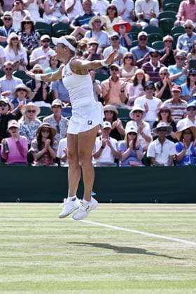 Laura Siegemund, GER, after third round of 2025 All England Lawn Tennis Championships at Wimbledon, womens singles, London, 04 07 2025
