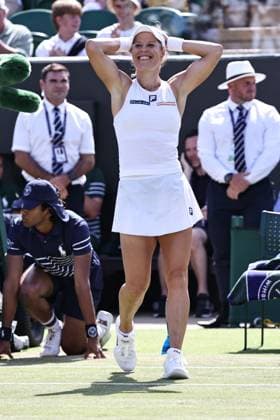 Laura Siegemund, GER, after third round of 2025 All England Lawn Tennis Championships at Wimbledon, womens singles, London, 04 07 2025