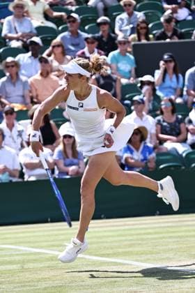 Laura Siegemund, GER, during third round of 2025 All England Lawn Tennis Championships at Wimbledon, womens singles, London, 04 07 2025
