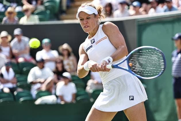 Laura Siegemund, GER, during third round of 2025 All England Lawn Tennis Championships at Wimbledon, womens singles, London, 04 07 2025