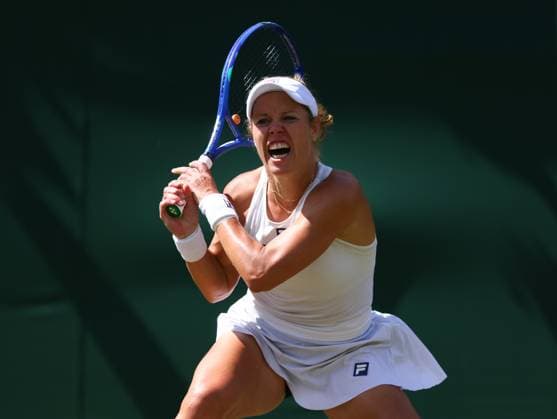 Wimbledon Championships 2025 AELTC, Day Five London, UK - 04 07 2025 Laura Siegemund (GER) in action during her third round match against Madison Keys (USA) in the 2025 Wimbledon Championships London Wimbledon London GBR, UK NEWSPAPERS OUT Copyright: xMarkxGreenwoodx