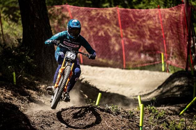 Whoop Downhill Worldcup La Thuile MARINI Hugo SCOTT DOWNHILL FACTORYat Whoop Downhill Worldcup La Thuile, 04 07 2025,in La Thuile,ITA Photo Sebastian Sternemann