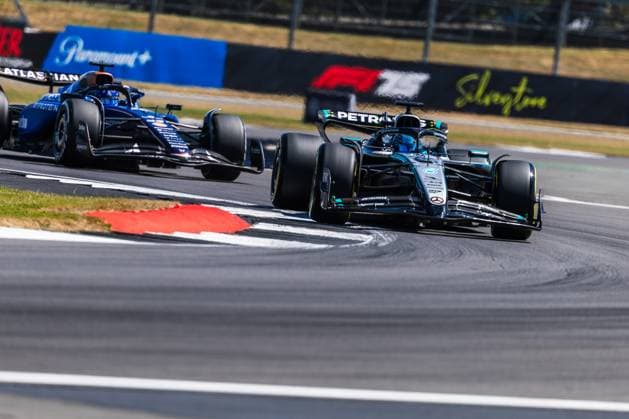 2025 Formula One British Grand Prix Silverstone Circuit, Towcester, United Kingdom. 4.July.2025; George Russell of Great Britain and Mercedes-AMG PETRONAS F1 Team during Free Practice 1 Formula One British Grand Prix Towcester Silverstone Circuit United Kingdom Copyright: xJayxHiranox
