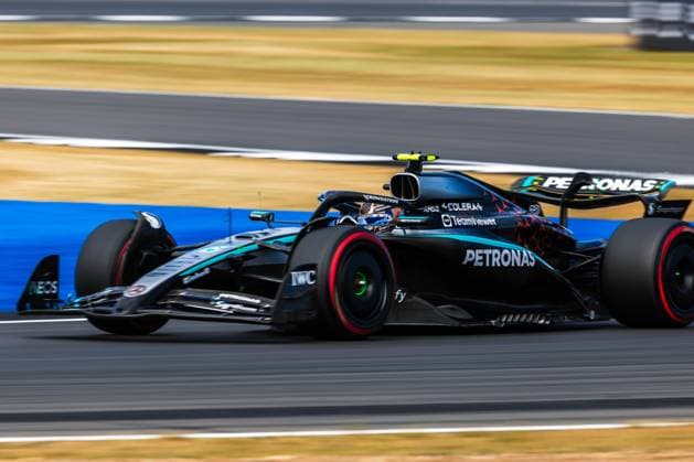 2025 Formula One British Grand Prix Silverstone Circuit, Towcester, United Kingdom. 4.July.2025; Andrea Kimi Antonelli of Italy and Mercedes-AMG PETRONAS F1 Team during Free Practice 2 Formula One British Grand Prix Towcester Silverstone Circuit United Kingdom Copyright: xJayxHiranox