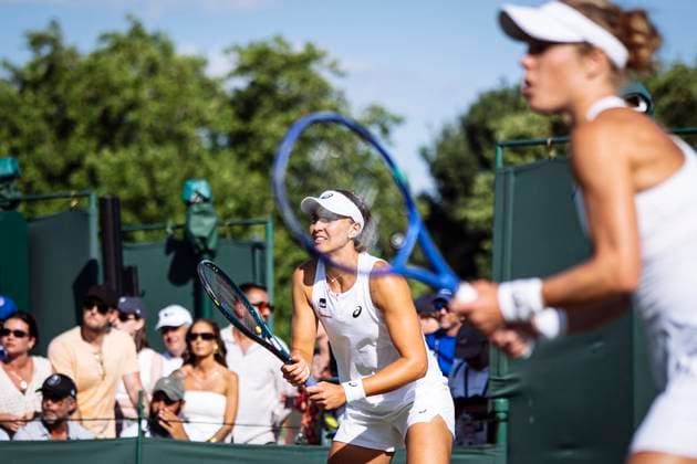 Beatriz Haddad Maia during the Wimbledon 2025 Women™s Doubles second round tennis match between Hailey Baptiste & Caty McNally v Laura Siegemund & Beatriz Haddad Maia at the All England Tennis Club in London, England (Richard Callis Sports Press Photo SPP)  Copyright: xRichardxCallis SportsxPressxPhotox xSPPx spp-en-RiCaPrPh-SPP25_richiecallis_040725_18793