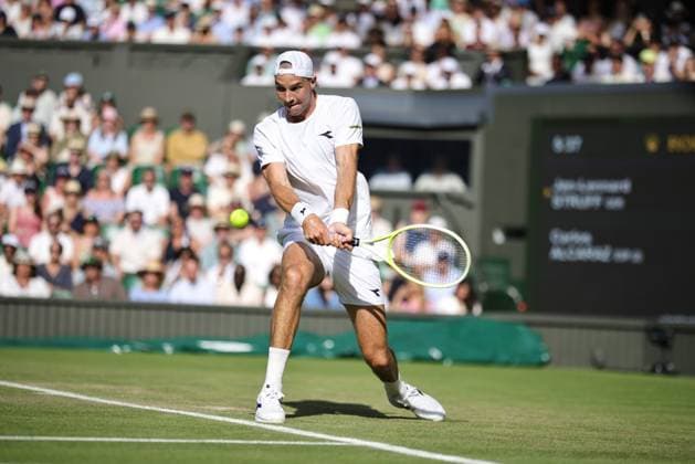 Jan Lennard Struff, GER, during third round of 2025 All England Lawn Tennis Championships at Wimbledon, mens singles, London, 04 07 2025