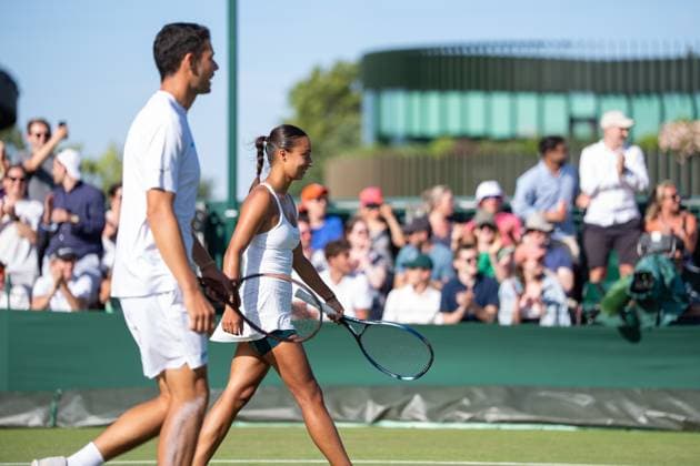 2025-07-04 Wimbledon 2025 LONDON, ENGLAND - JULY 4: Eden Silva of Great Britain, Joshua Paris of Great Britain during Wimbledon 2025 at All England Lawn Tennis & Croquet Club on July 4, 2025 in London, England. London All England Lawn Tennis & Croquet Club England Content not available for redistribution in The Netherlands directly or indirectly through any third parties. Copyright: xMarleenxFouchierx
