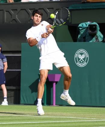 TENNIS - Wimbledon 2025 LONDON,ENGLAND,04.JUL.25 - TENNIS - ATP, Tennis Herren World Tour, Wimbledon, Grand Slam. Image shows Carlos Alcaraz (ESP).  GEPAxpictures xAlanxGrieves