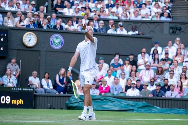 Jan-Lennard Struff during his Wimbledon 2025 Men?s Singles third round tennis match against Carlos Alcaraz at the All England Tennis Club in London, England (Richard Callis SPP) Copyright: xRichardxCallis SPPx spp-en-RiCa-SPP25_richiecallis_040725_18909
