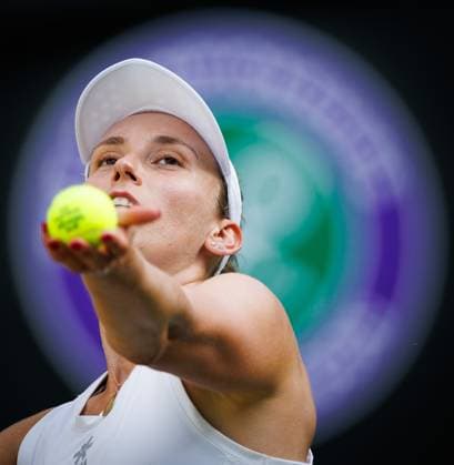 Belgian Elise Mertens pictured in action during a tennis match between Belgian Mertens and Ukrainian Svitolina, in the third round of the women s singles at the 2025 Wimbledon grand slam tournament, Friday 04 July 2025 at the All England Tennis Club, in South-West London, Britain. BENOITxDOPPAGNE  x128437280x