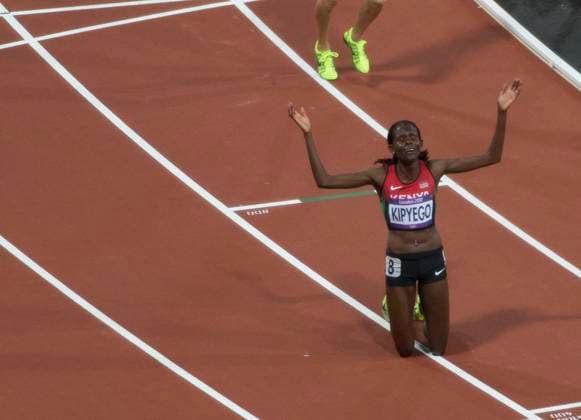 August 3, 2012 - London, England, United Kingdom - SALLY JEPKOSGEI KIPYEGO of Kenya wins Silver Medal in the Women s 10,000m Run Walk Race during London 2012 Olympics. Copyright: xDanxAndersonx