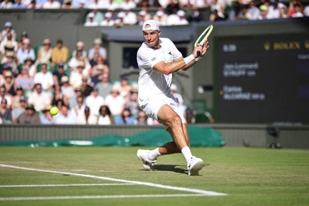 Jan Lennard Struff, GER, during third round of 2025 All England Lawn Tennis Championships at Wimbledon, mens singles, London, 04 07 2025