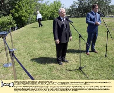 Football, EURO 2012, Press conference by opposition leader Jaroslaw Kaczynski in the run-up to the European Championship