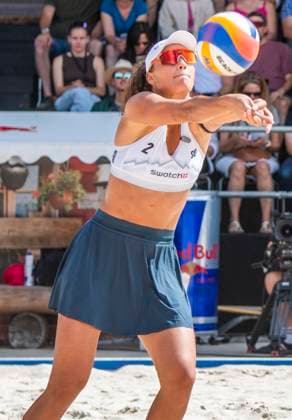 July 5, 2025, Gstaad, Bern, Switzerland: Gstaad Switzerland, 07 05 2025: ZOE VERGE-DEPRE of Switzerland return during Swatch Beach Pro Gstaad 2025, Swatch Beach Pro Gstaad 2025 took place in the famous ski resort and which organizes events like the EFG Swiss Open Gstaad ATP, Tennis Herren 250 and the Polo Gold Club Gstaad 2024 and took place at Roy Emerson Arena in Gstaad. Gstaad Switzerland - ZUMAd206 20250705_zip_d206_014 Copyright: xEricxDubostx