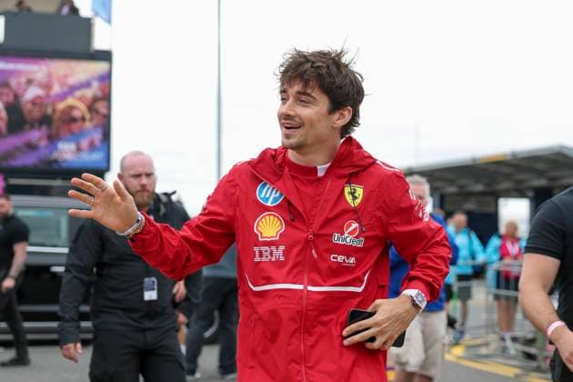FORMULA 1 BRITISH GRAND PRIX 2025 Charles Leclerc 16 (MON), Scuderia Ferrari SF-25 arrives at the track during the FORMULA 1 QATAR AIRWAYS BRITISH GRAND PRIX 2025 at the Silverstone Circuit, Silverstone, England, United Kingdom on 5 July 2025 Credit: Eleanor Hoad Every Second Media Editorial use only. All images are copyright Every Second Media Limited. No images may be reproduced without prior permission. Copyright: xIMAGO EveryxSecondxMediax ESM-1518-0007 EleanorxHoadx xEveryxSecondxMediax