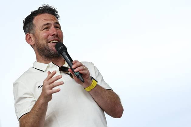 Former British cyclist Mark Cavendish pictured ahead of the first stage, Lille Metropole to Lille Metropole (185 km), of the 2025 Tour de France cycling race, in Lille, France, on Saturday 05 July 2025. The 112th edition of the Tour de France starts on Saturday 5 July in Lille, France, and will finish in Paris, France on the 27th of July. DAVIDxPINTENS  x128472059x