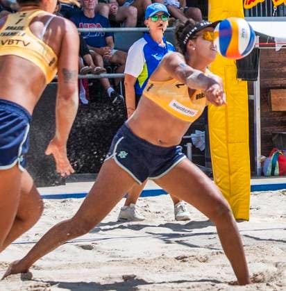 July 5, 2025, Gstaad, Bern, Switzerland: Gstaad Switzerland, 07 05 2025: VICTORIA LOPES PEREIRA TOSTAÃ‚ of Brazil is in action during Swatch Beach Pro Gstaad 2025, Swatch Beach Pro Gstaad 2025 took place in the famous ski resort and which organizes events like the EFG Swiss Open Gstaad ATP, Tennis Herren 250 and the Polo Gold Club Gstaad 2024 and took place at Roy Emerson Arena in Gstaad. Gstaad Switzerland - ZUMAd206 20250705_zip_d206_031 Copyright: xEricxDubostx