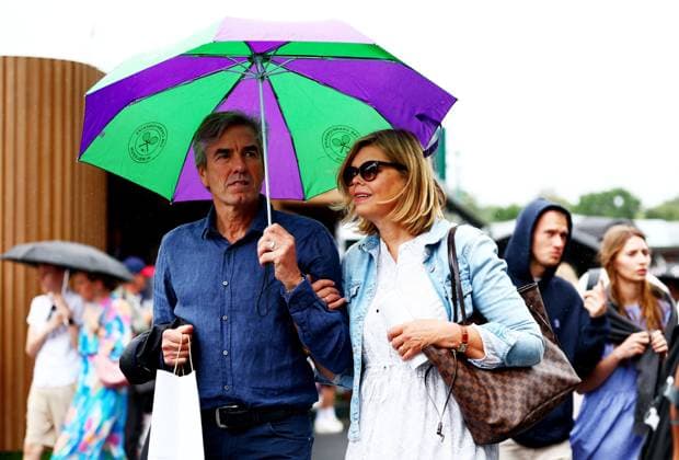 General views around the grounds as play is stopped due to rain. Wimbledon Tennis Championships, Day 6, The All England Lawn Tennis and Croquet Club, London, UK - 05 Jul 2025London The All England Lawn Tennis and United Kingdom  Copyright: xJamesxMarsh Shutterstockx 15385618h