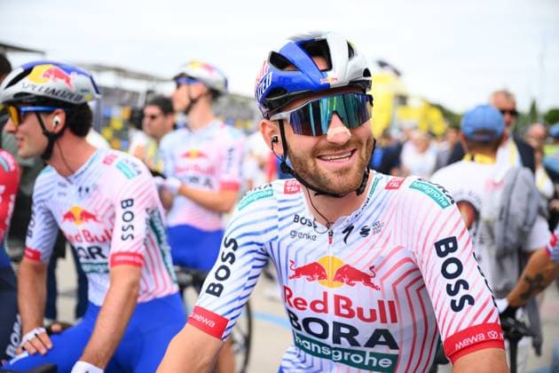 Tour de France 2025 Stage 1 LILLE METROPOLE, FRANCE - JULY 05 : Meeus Jordi (BEL) of Red Bull BORA - Hansgrohe before the start of the race during stage 1 of the 112th edition of Tour de France an UCI World Tour 2.UWT cycling road race stage for Men Elite of 185 km with start in Lille Metropole and finish in Lille Metropole on July 5, 2025 in Lille Metropole, France, 05 07 2025 ( Motordriver Kenny Verfaillie - Lille Metropole France  Copyright: xVincentxKalutx