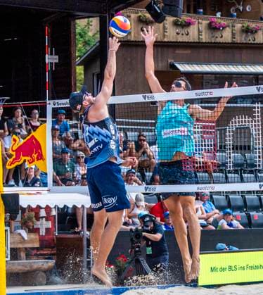 July 5, 2025, Puidoux, Puidoux, Switzerland: Gstaad Switzerland, 07 05 2025: ANDERS BERMSTEN MOL of Norway against ANDRE LOYOLA STEIN of Brazil during Swatch Beach Pro Gstaad 2025, Swatch Beach Pro Gstaad 2025 took place in the famous ski resort and which organizes events like the EFG Swiss Open Gstaad ATP, Tennis Herren 250 and the Polo Gold Club Gstaad 2024 and took place at Roy Emerson Arena in Gstaad. Puidoux Switzerland - ZUMAd206 20250705_zip_d206_037 Copyright: xEricxDubostx