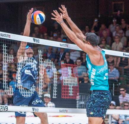 July 5, 2025, Gstaad, Bern, Switzerland: Gstaad Switzerland, 07 05 2025: ANDRE LOYOLA STEIN against CHRISTIAN SANDLE SoËœRUM of Norway during Swatch Beach Pro Gstaad 2025, Swatch Beach Pro Gstaad 2025 took place in the famous ski resort and which organizes events like the EFG Swiss Open Gstaad ATP, Tennis Herren 250 and the Polo Gold Club Gstaad 2024 and took place at Roy Emerson Arena in Gstaad. Gstaad Switzerland - ZUMAd206 20250705_zip_d206_041 Copyright: xEricxDubostx