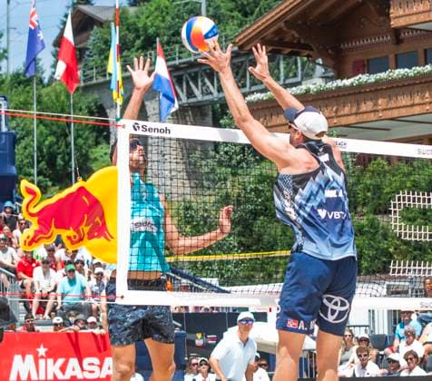 July 5, 2025, Puidoux, Puidoux, Switzerland: Gstaad Switzerland, 07 05 2025: CHRISTIAN SANDLE SoËœRUM of Norway against ANDRE LOYOLA STEIN of Brazil during Swatch Beach Pro Gstaad 2025, Swatch Beach Pro Gstaad 2025 took place in the famous ski resort and which organizes events like the EFG Swiss Open Gstaad ATP, Tennis Herren 250 and the Polo Gold Club Gstaad 2024 and took place at Roy Emerson Arena in Gstaad. Puidoux Switzerland - ZUMAd206 20250705_zip_d206_042 Copyright: xEricxDubostx