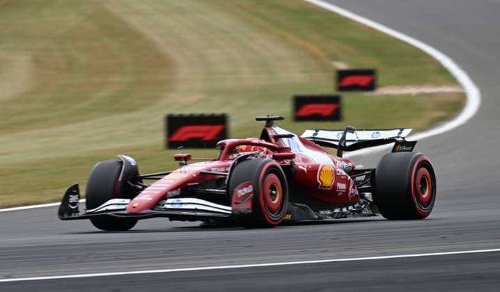 5th July 2025; Silverstone Circuit, Northamptonshire, England; Formula 1 2025 Qatar Airways British F1 Grand Prix; Qualifying Day; Charles Leclerc in the Ferrari 066 15 powered Ferrari SF-25 car during the third practice session (P3)  ActionPlus12809376 SimonxWest