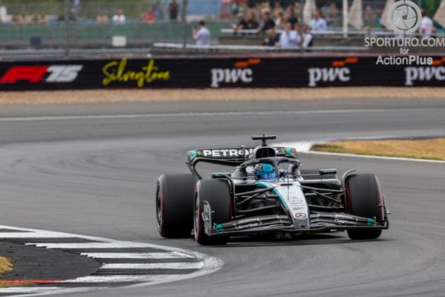 5th July 2025; Silverstone Circuit, Northamptonshire, England; Formula 1 2025 Qatar Airways British F1 Grand Prix; Qualifying Day; Mercedes-AMG Petronas F1 Team driver George Russell in his Mercedes F1 W16 Mercedes-AMG F1 M16 during free practice 3  ActionPlus12809410 TimxWilliams