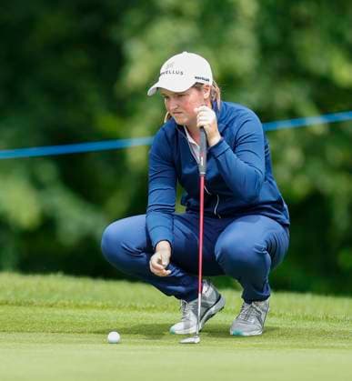 5th July 2025; The O& x2019;Meara Course at Carton House, Maynooth, County Kildare, Ireland; KPMG Womens Irish Open Golf, Round 3; Woad Lottie of England lines up her putt on the 2nd green  ActionPlus12809482 PeterxFitzpatrick