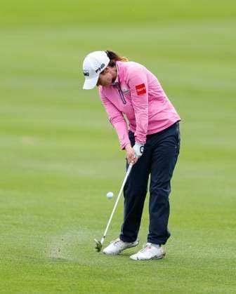 5th July 2025; The O& x2019;Meara Course at Carton House, Maynooth, County Kildare, Ireland; KPMG Womens Irish Open Golf, Round 3; Leona Maguire of Ireland takes her second shot from the 9th hole fairway  ActionPlus12809451 PeterxFitzpatrick