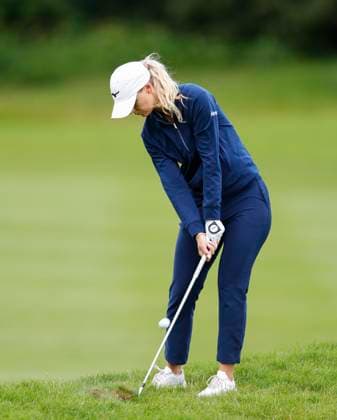 5th July 2025; The O& x2019;Meara Course at Carton House, Maynooth, County Kildare, Ireland; KPMG Womens Irish Open Golf, Round 3; Hannah Screen of England plays her third shot from the 1st rough  ActionPlus12809467 PeterxFitzpatrick