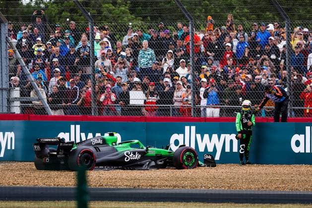 F1 - BRITISH GRAND PRIX 2025 05 BORTOLETO Gabriel (bra), Stake F1 Team Kick C45, action crash, accident, during the Formula 1 Qatar Airways British Grand Prix 2025, 12th round of the 2025 FIA Formula One World Championship, WM, Weltmeisterschaft from July 4 to 6, 2025 on the Silverstone Circuit, in Silverstone, United Kingdom - SilverstoneUnited Kingdom Copyright: xFLORENTxGOODENx