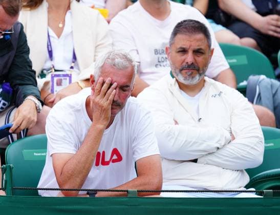 Davide Sanguinetti, the coach of Elena Rybakina during her third round match Wimbledon Tennis Championships, Day 6, The All England Lawn Tennis and Croquet Club, London, UK - 05 Jul 2025London The All England Lawn Tennis and United Kingdom  Copyright: xJavierxGarcia Shutterstockx 15385616s