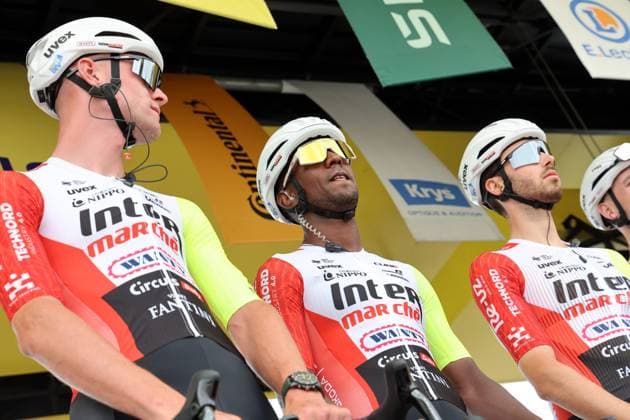TOUR DE FRANCE 2025 PHOTOPQR VOIX DU NORD STEPHANE MORTAGNE ; 05 07 2025 ; MARCQ EN BAROEUL, 05.07.2025 Cyclisme, velo, Tour de France, Départ de la 1ere etape du Tour de France entre Lille et Lille Biniam Girmay PHOTO STEPHANE MORTAGNE LA VOIX DU NORD- French cycling race Tour de France 2024 takes place in july 2025 Hauts de France France Copyright: xPHOTOPQR VOIXxDUxNORD MAXPPPxSTEPHANExMORTAGNEx 20250705VDN9573 20250705VDN9573