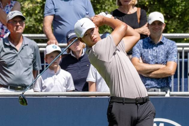 Wenyi Ding CHN xettx, Germany, Munich, 05 07 2025, Golf, BMW International Open, 2025, Round 3, DP World Tour, Golfclub Muenchen Eichenried
