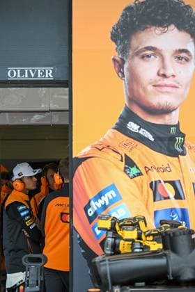 (250705) -- SLIVERSTONE, July 5, 2025 -- McLaren s driver Lando Norris of Britain reacts before Practice 3 of the Formula One British Grand Prix 2025 at the Silverstone Circuit, in Sliverstone, Britain, July 5, 2025. ) (SP)BRITAIN-SILVERSTONE-F1-BRITISH GRAND PRIX-PRACTICE WuxLu 