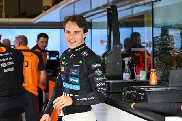 (250705) -- SLIVERSTONE, July 5, 2025 -- McLaren s driver Oscar Piastri of Australia reacts before Practice 3 of the Formula One British Grand Prix 2025 at the Silverstone Circuit, in Sliverstone, Britain, July 5, 2025. ) (SP)BRITAIN-SILVERSTONE-F1-BRITISH GRAND PRIX-PRACTICE WuxLu 