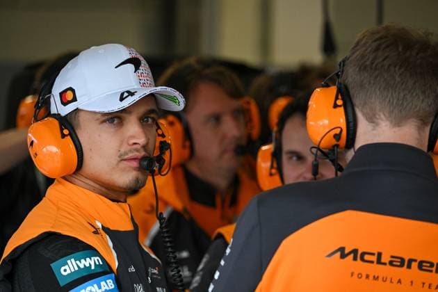 (250705) -- SLIVERSTONE, July 5, 2025 -- McLaren s driver Lando Norris of Britain reacts before Practice 3 of the Formula One British Grand Prix 2025 at the Silverstone Circuit, in Sliverstone, Britain, July 5, 2025. ) (SP)BRITAIN-SILVERSTONE-F1-BRITISH GRAND PRIX-PRACTICE WuxLu 